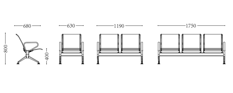不銹鋼機場椅/等候椅-SJ629(圖2) undefined