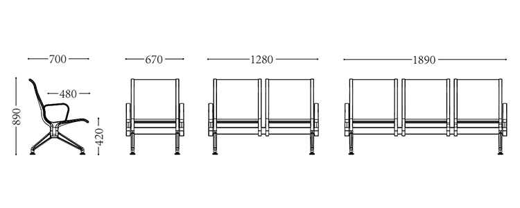 鋁合金機(jī)場椅/等候椅/排椅-SJ9101(圖2) undefined