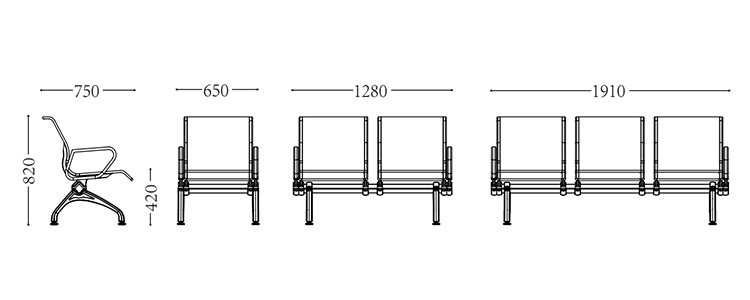 鋁合金機(jī)場椅/等候椅-SJ900M8(圖2) undefined
