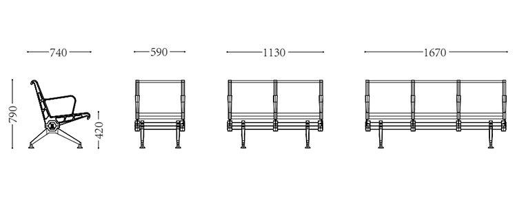 不銹鋼機場椅/等候椅-SJ6088(圖2) undefined