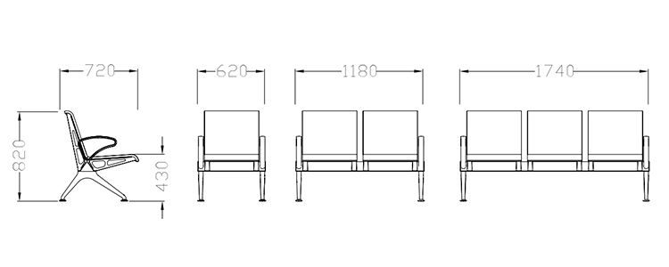 PU機(jī)場椅/等候椅/排椅 -SJ9078L(圖1) undefined