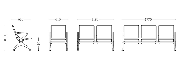 鋼機(jī)場(chǎng)椅/等候椅-730(圖2) undefined