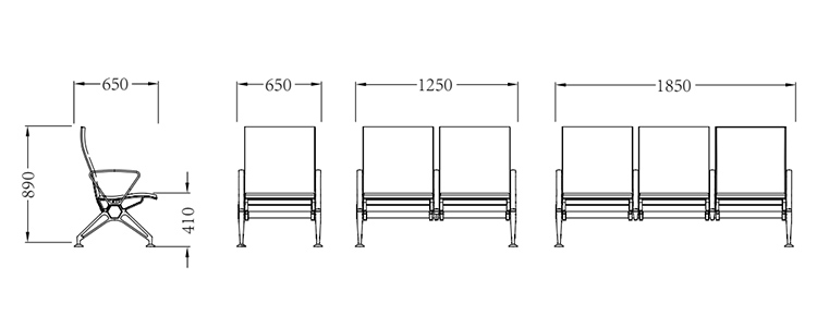 PU機(jī)場(chǎng)椅/等候椅/排椅 -SJ9090A(圖1) undefined
